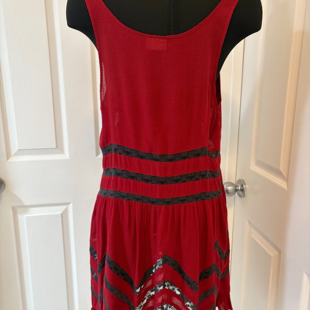 Intimately Free People Voile Lace Trapeze Dress, Crimson S - Picture 5 of 11